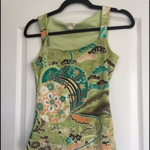 Green Printed Tank Top